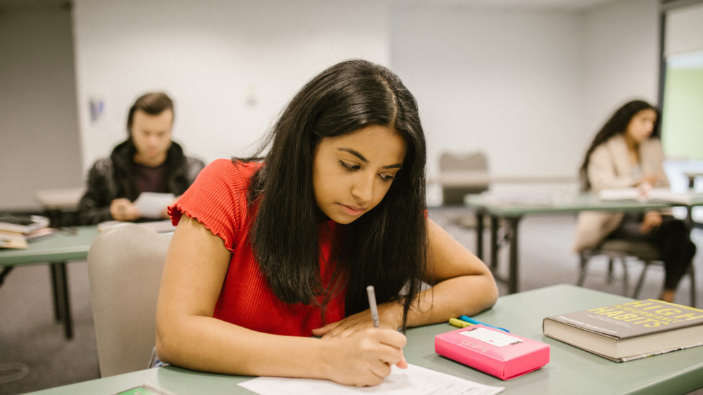 A student Studying