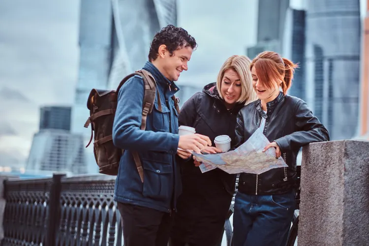 International Students Looking On the Map